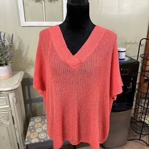 Zenana Outfitters Coral Knit V-Neck Blouse
